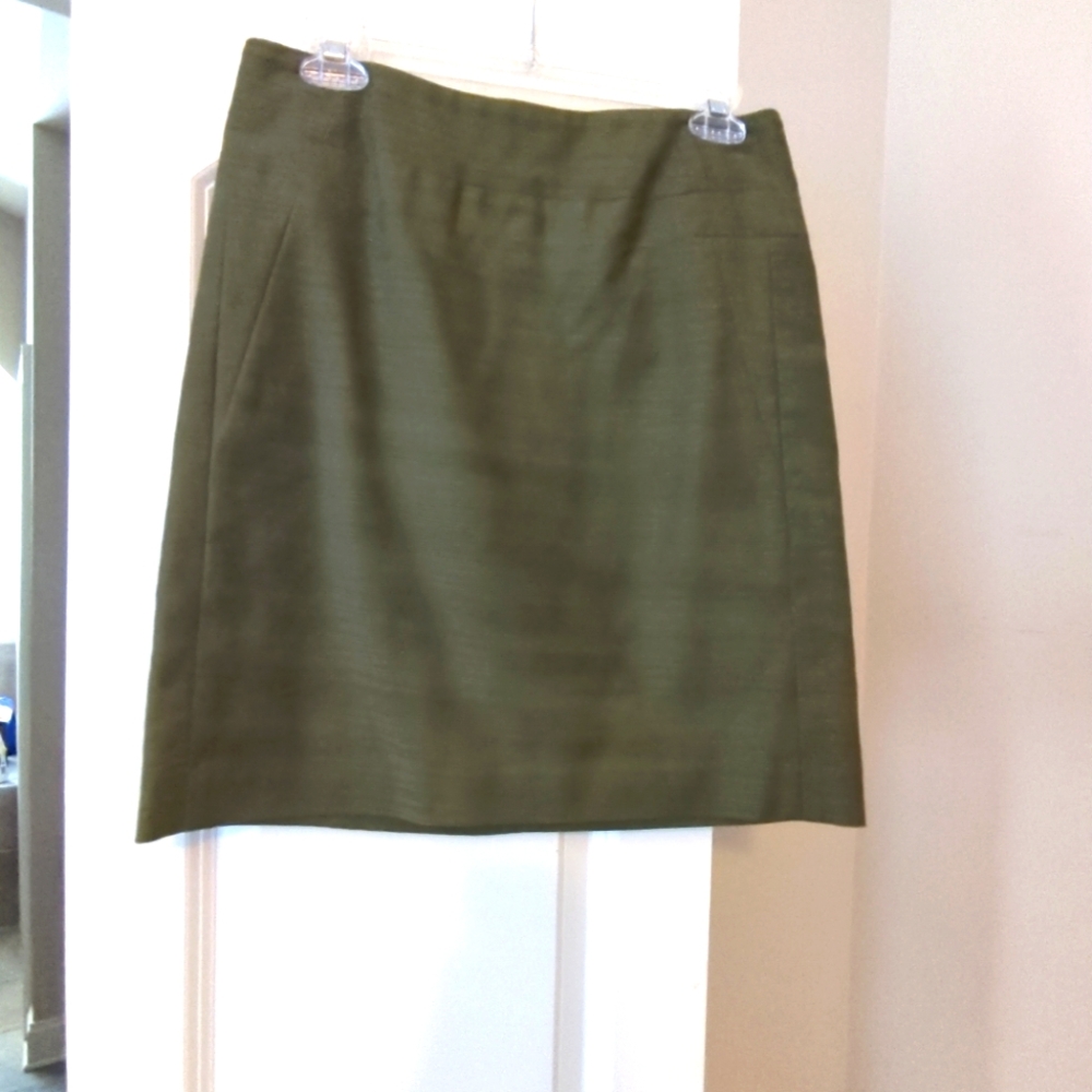 Ann Taylor Green Pencil Skirt Knee-Length Work